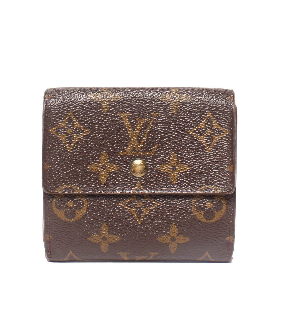 Louis Vuitton Hook Trifold Wallet Portefeuille Monogram Canvas Leather Brown